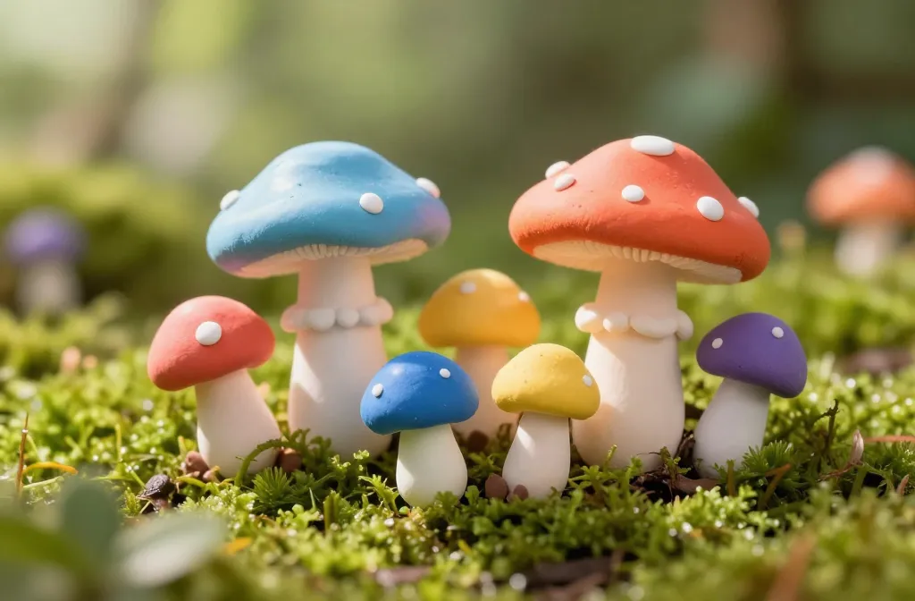 Cute Clay Mushrooms for Fairy Gardens: Tiny Wondermakers