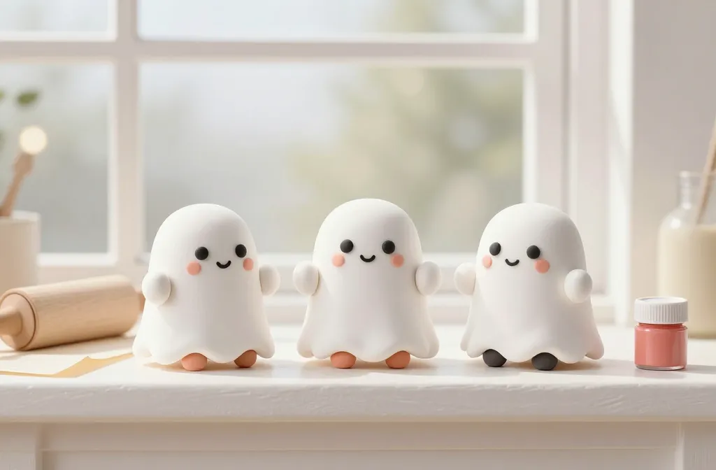 Cute Clay Ghosts for Seasonal Decorations: Irresistibly Cute Decor Ideas