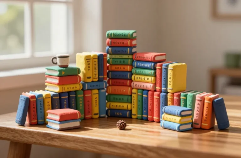 Tiny Clay Books for Dollhouses: Delights in Miniature Pages