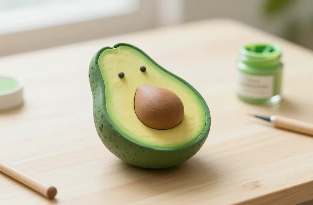 Cute Avocado Clay Tutorial for Beginners