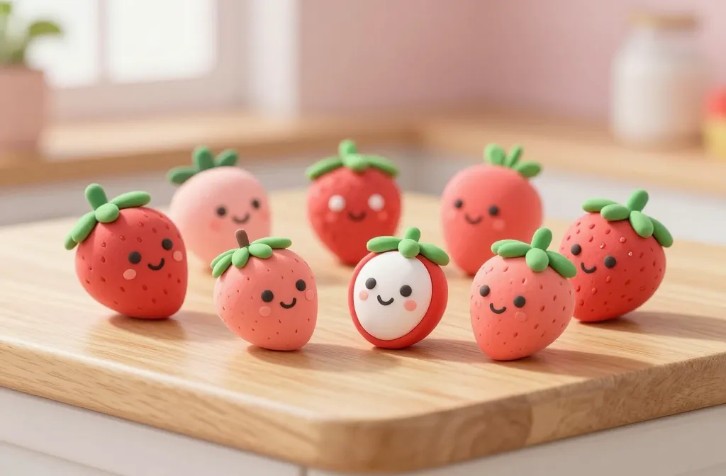 Cute Smiling Strawberries From Clay: Delightful Diy Smiles