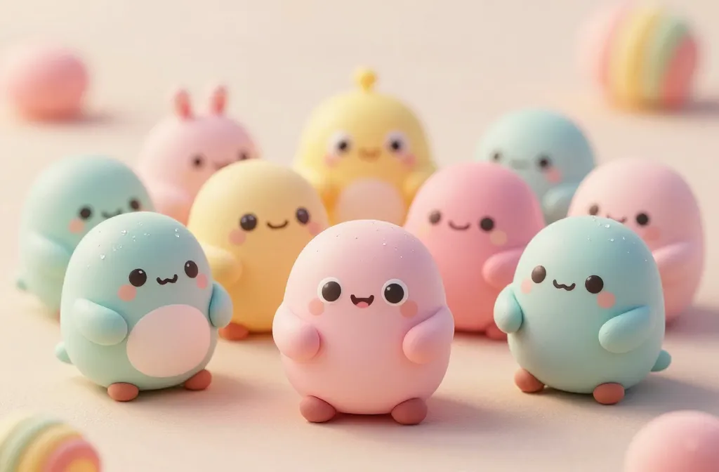 Clay Characters Inspired by Japanese Kawaii Style: Irresistibly Cute Masterpieces