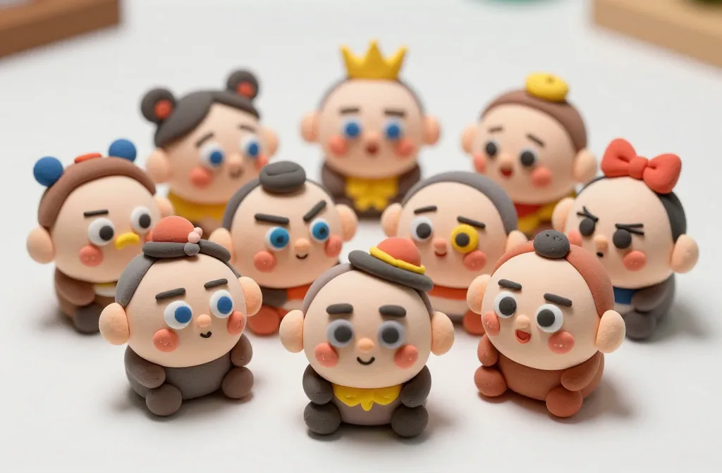 Simple Chibi-Style Clay Characters: Tiny, Adorable Masterpieces