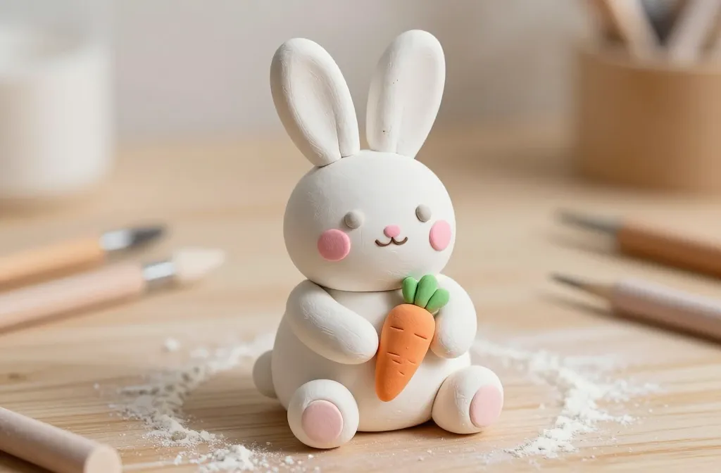 Cute Bunny Clay Figure Tutorial: Easy Beginner Step-by-Step