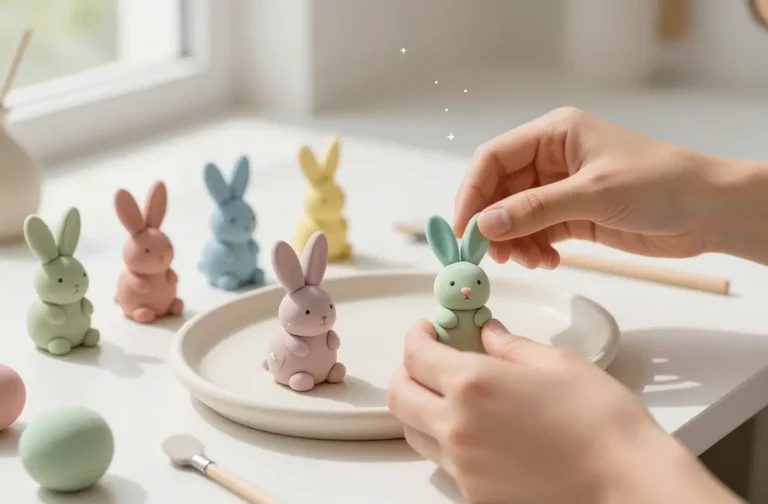 Mini Easter Bunny Clay Charms: Quick Cute Crafts