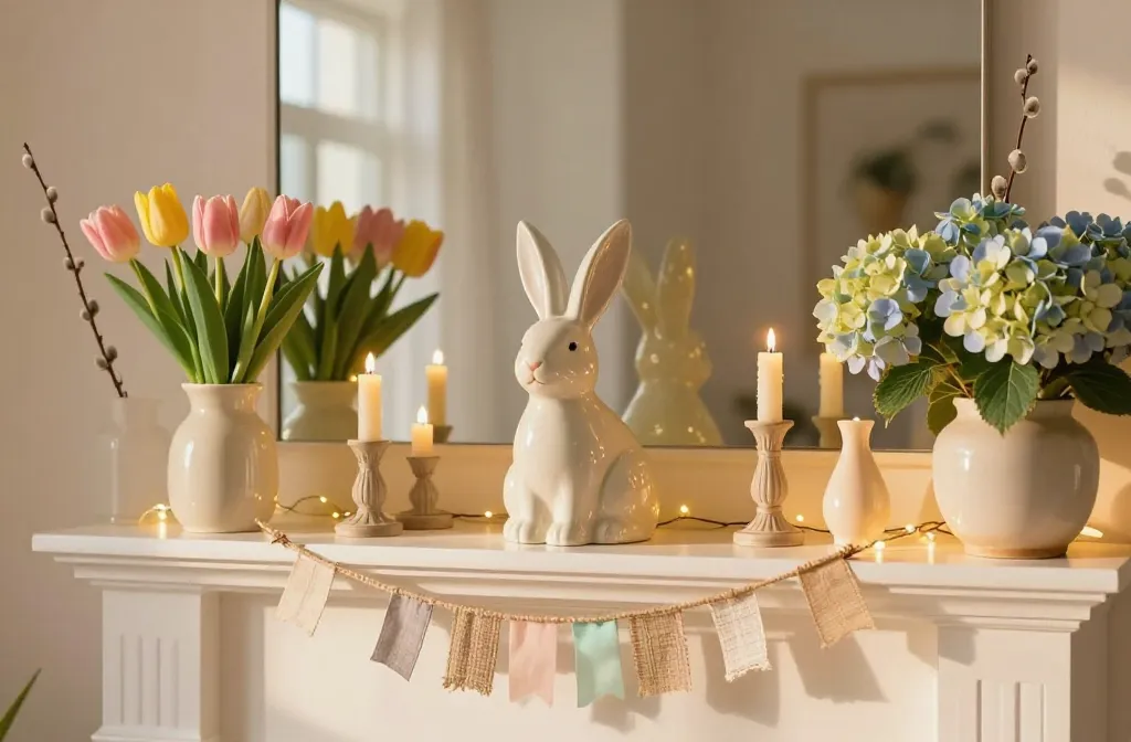Easter Mantel Decoration Ideas: Fresh Spring Glow