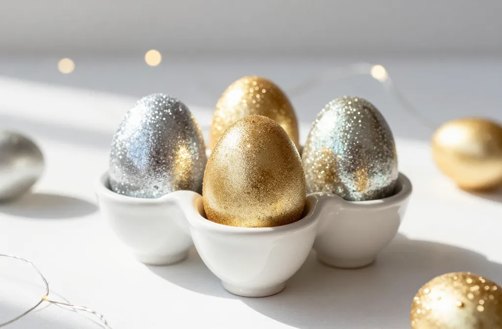 Glitter Easter Egg Decorations: Sparkle Your Easter Tablescale
